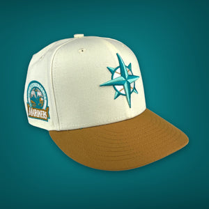 KTZ Sky Blue Seattle Mariners Logo White 59fifty Fitted Hat for