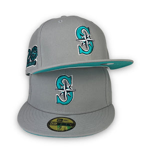 Seattle Mariners Hat Size 7 3/8 New Era Spell Out Seattle 59FIFTY Pinstripes