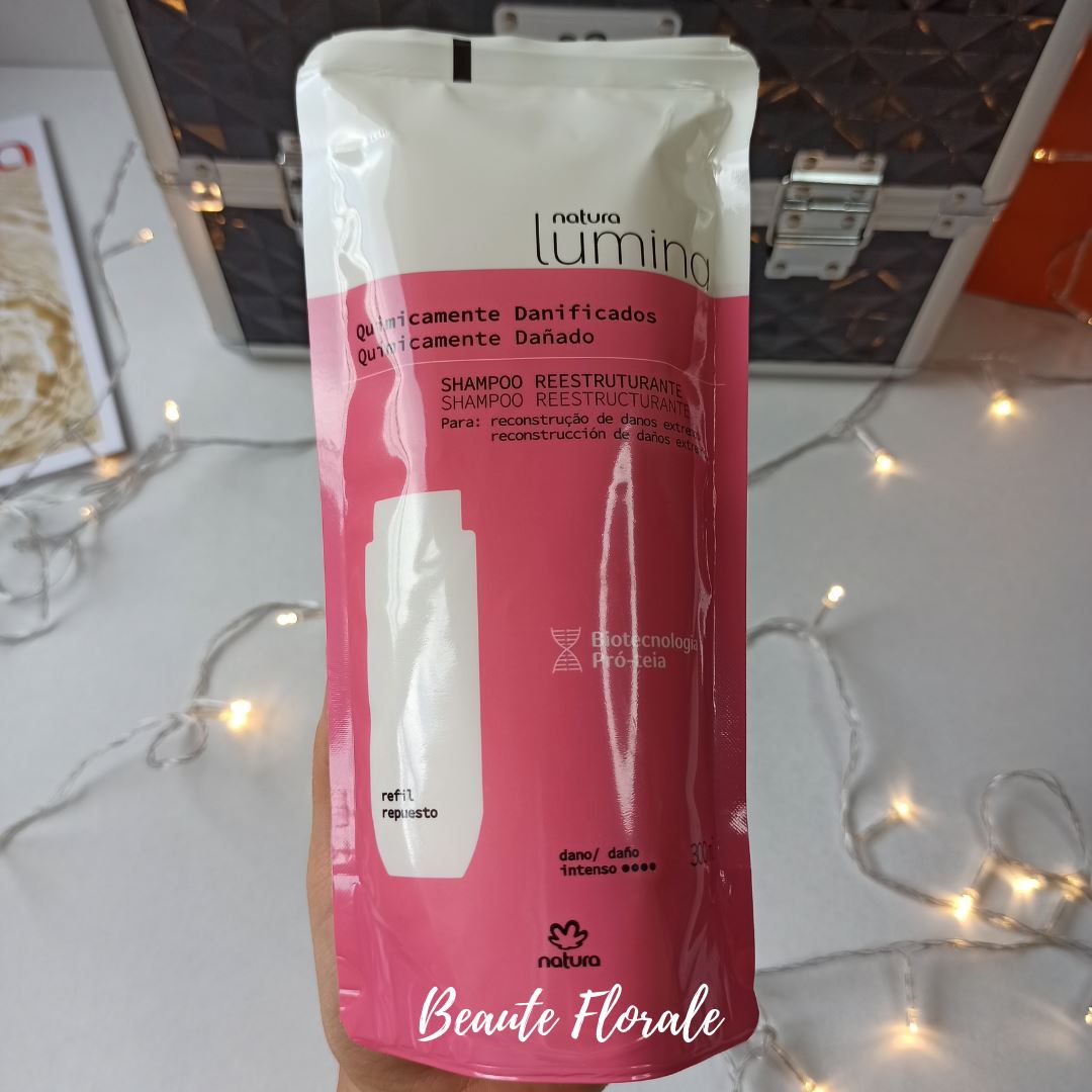 Lumina Repuesto Shampoo Reestructurante Cabello Químicamente Dañado –  Beaute Florale