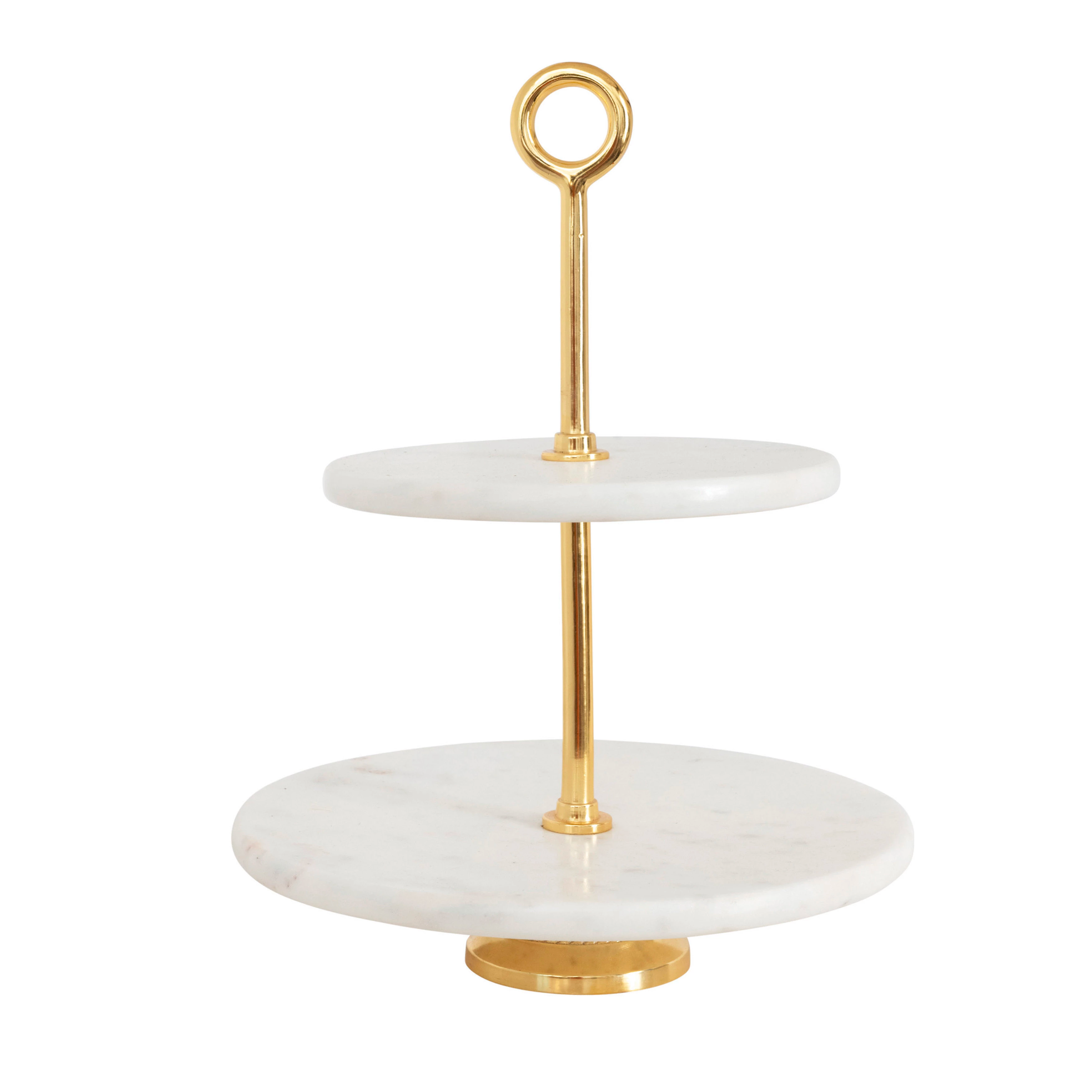 Image of Ainsley Marble + Gold Tiered Tray