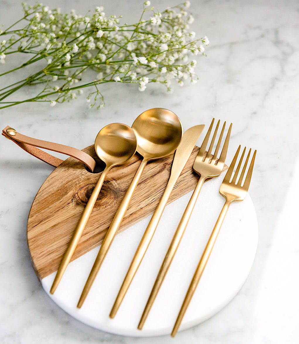 Image of Lina Gold Flatware, 5-20 piece sets