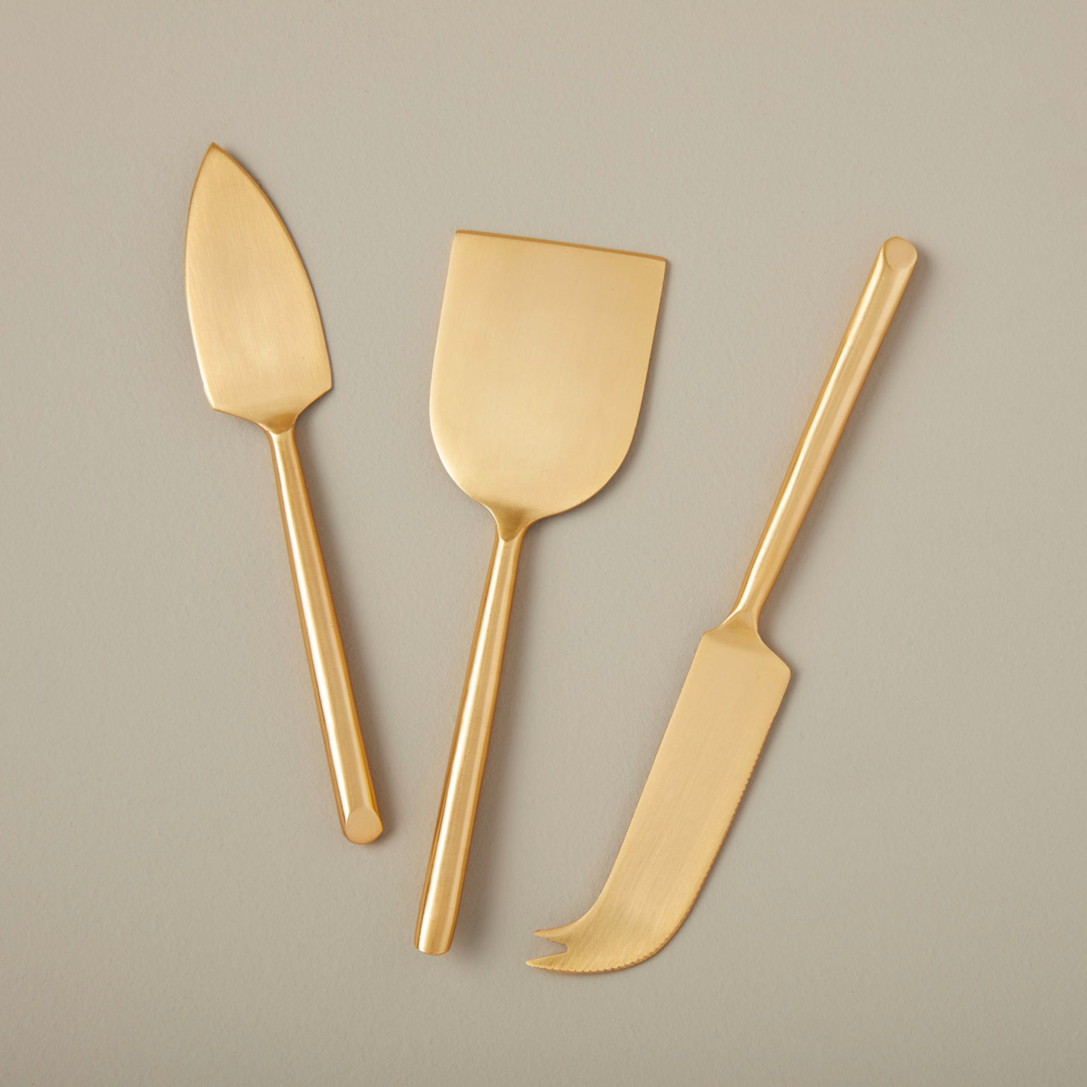 Image of Matte Gold Cheese Servers, Set of 3