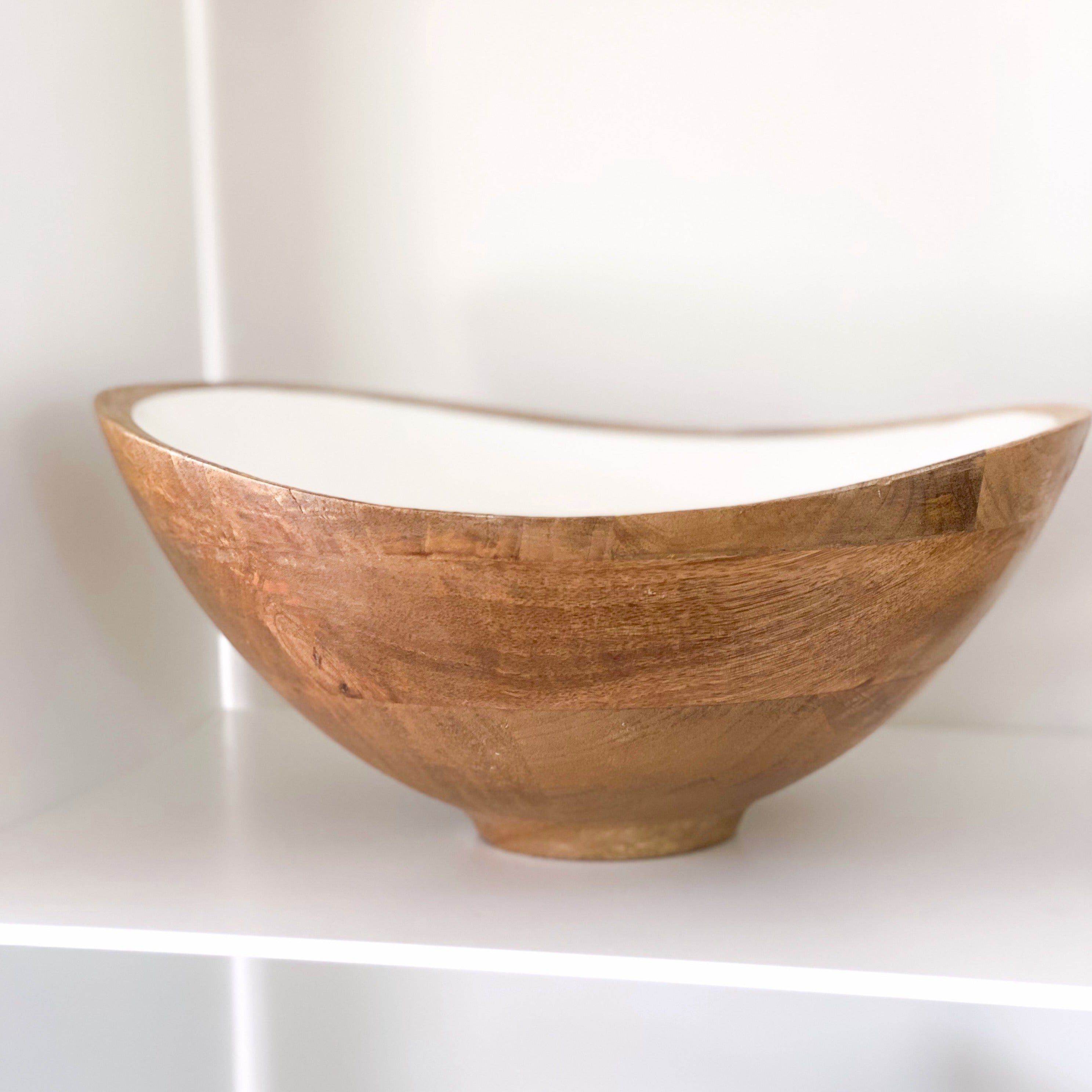 Image of Palmer Wood + White Bowl