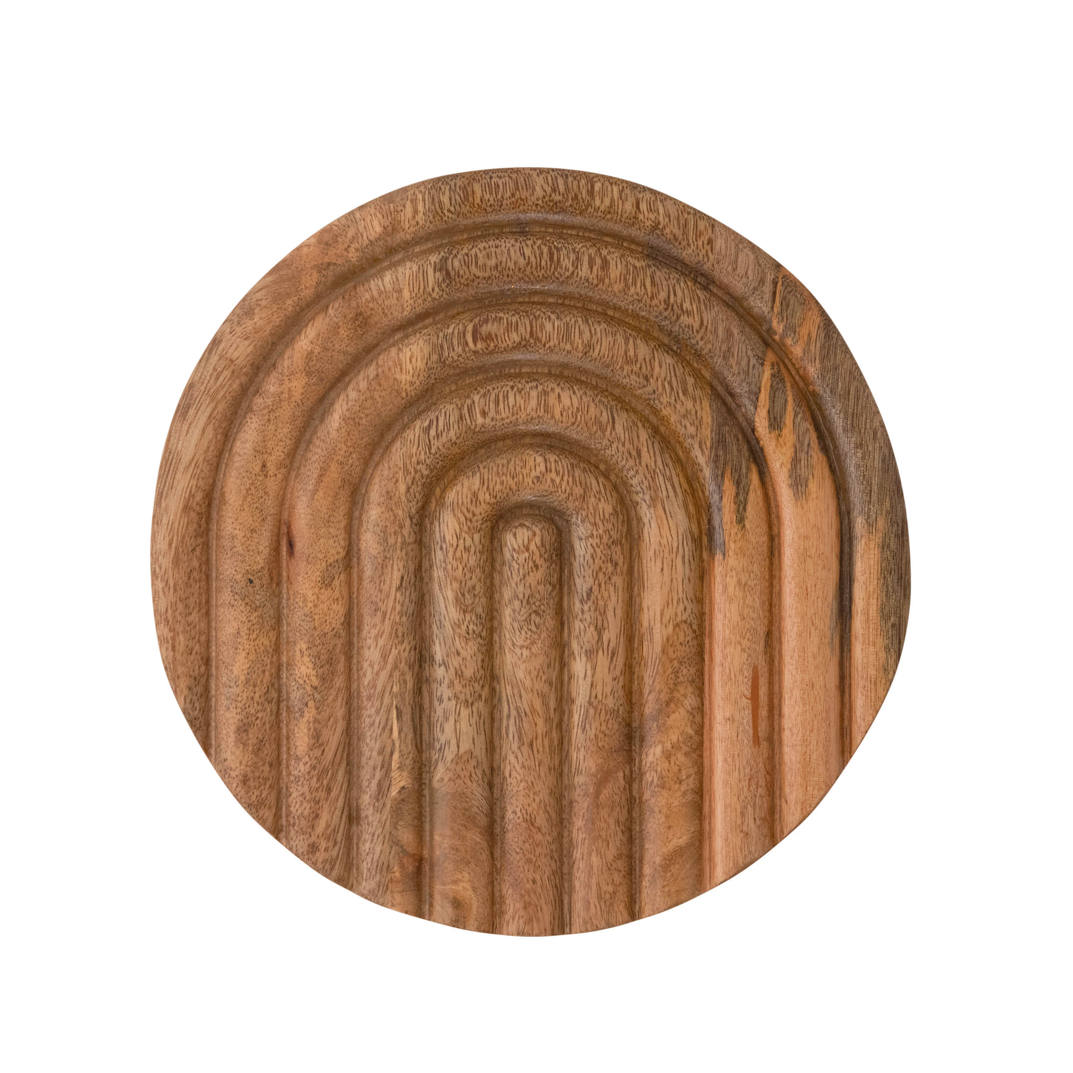 Image of Wood Trivet with Hand-Carved Design