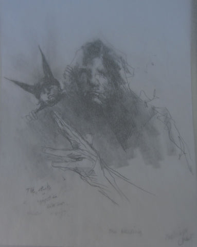 The Blessing, pencil sketch by Michael Hermesh