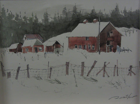 Kettle Valley Winter, watercolour by Dale Matthews