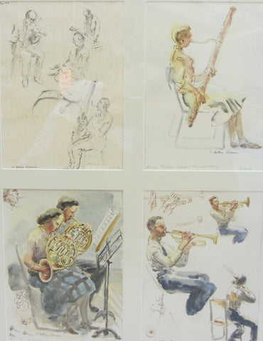 Four Studies: Royal Conservatory, ink and wash by Bettina Somers