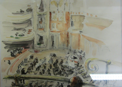 Top Gallery Concert, ink and wash by Bettina Somers