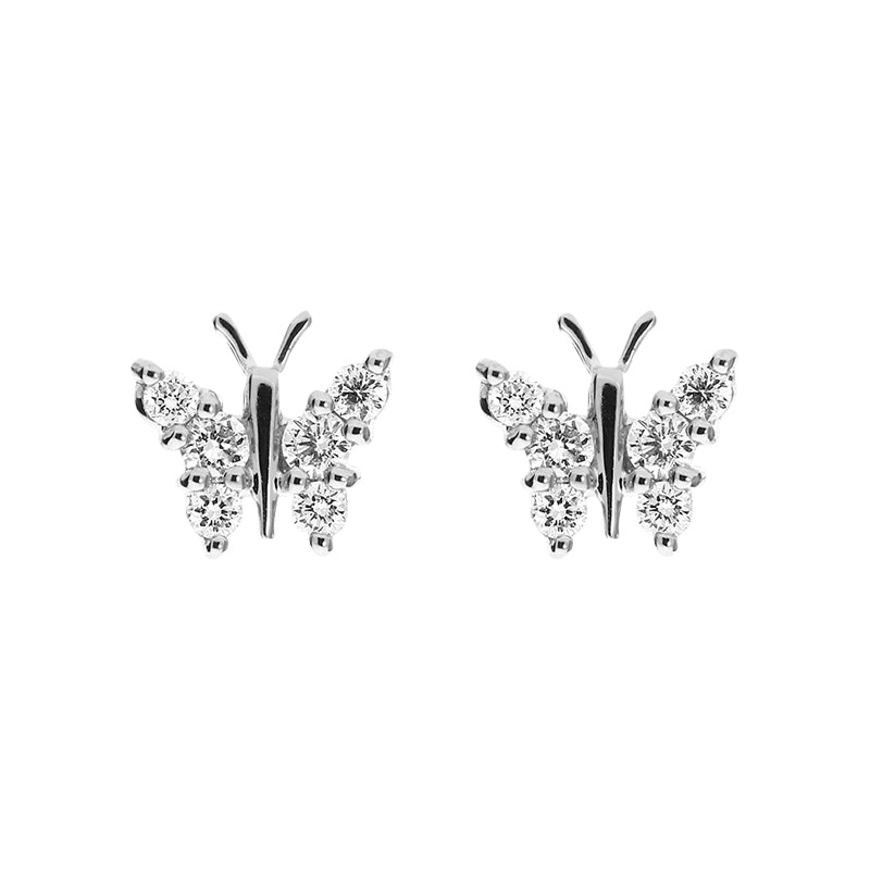 18ct White Gold 0.36ct Diamond Butterfly Stud Earrings 