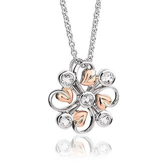 Clogau Tree Of Life Clover Sterling Silver Rose Gold Necklace 