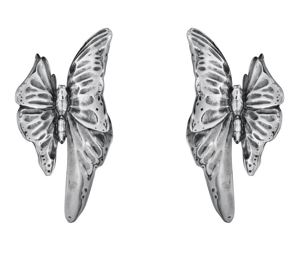 Georg Jensen Askill Sterling Silver Butterfly Stud Earrings D 