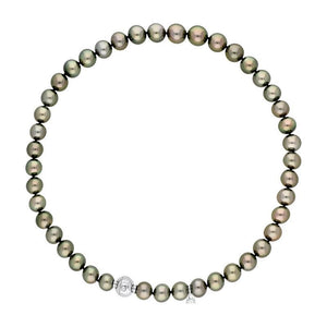 Mikimoto 18ct White Gold Black South Sea Pearl Graduated Necklace