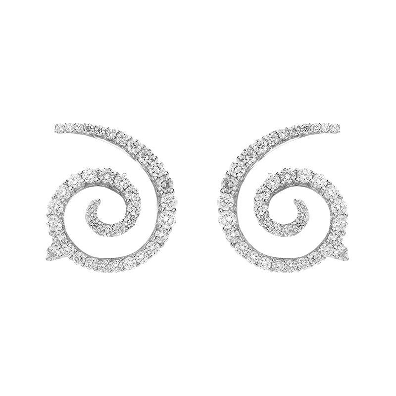 Picchiotti 18ct White Gold 1.05ct Diamond Spiral Earrings 