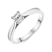 Platinum 0.25ct Diamond Princess Cut Solitaire Ring