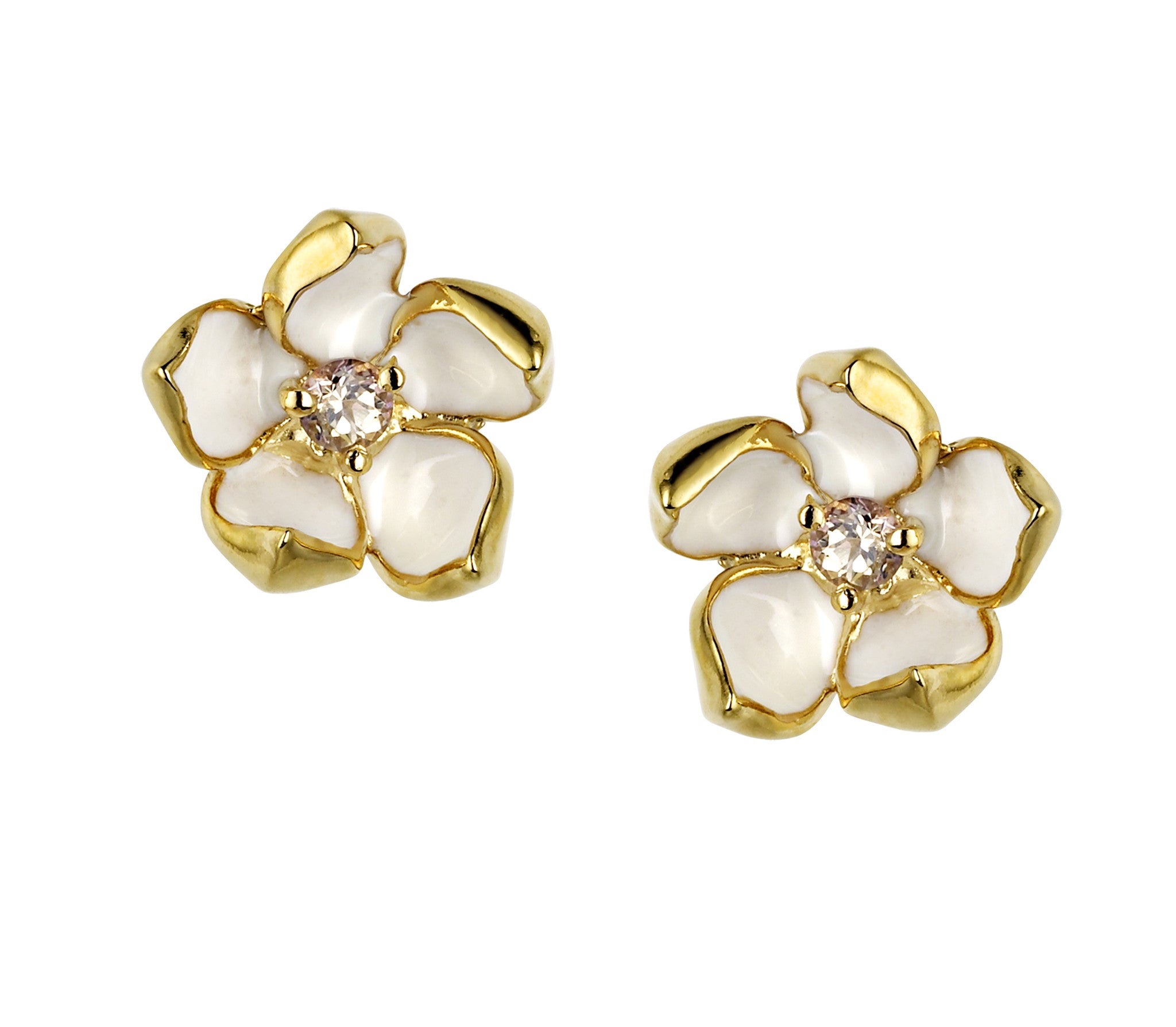 Shaun Leane Earrings Gold Vermeil and Topaz Small Blossom Studs Silver ...