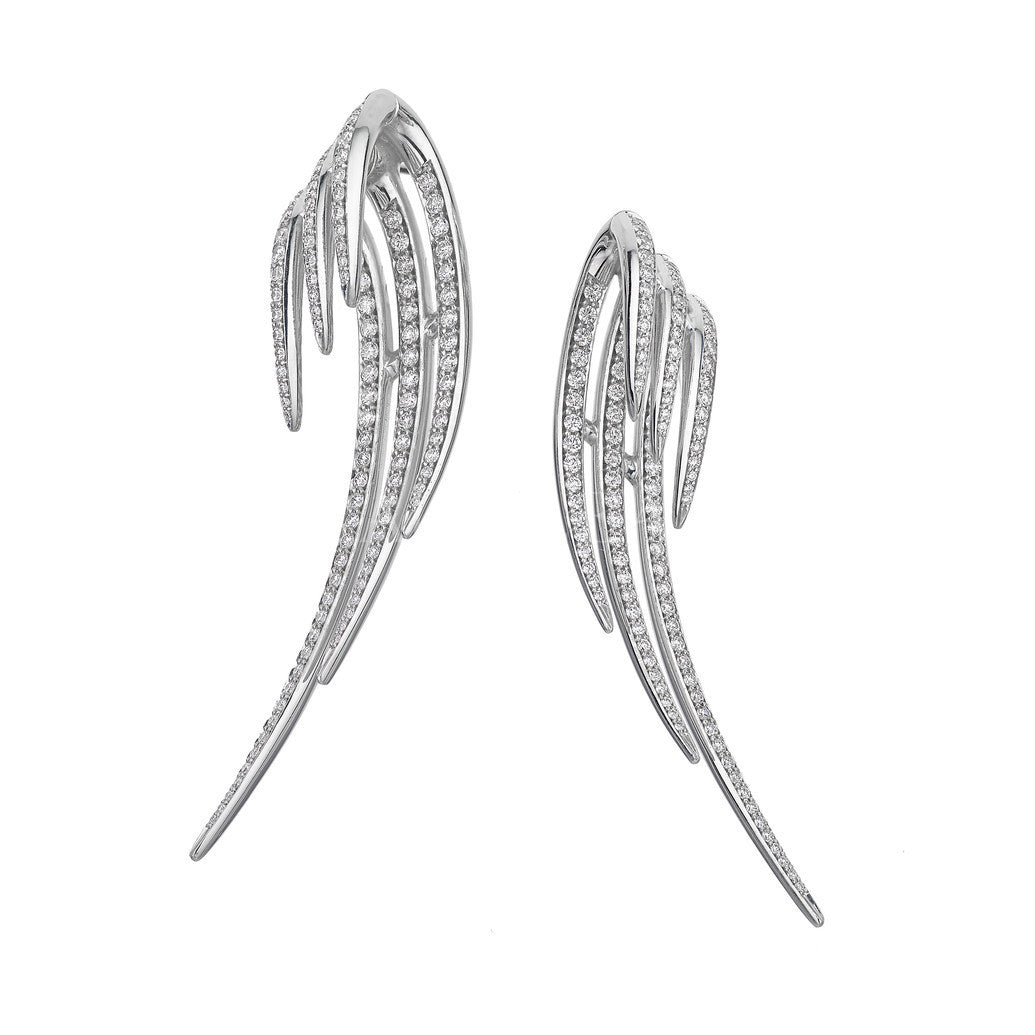 Shaun Leane Armis 18ct White Gold 2.50ct Diamond Triple Hook Drop Earrings 