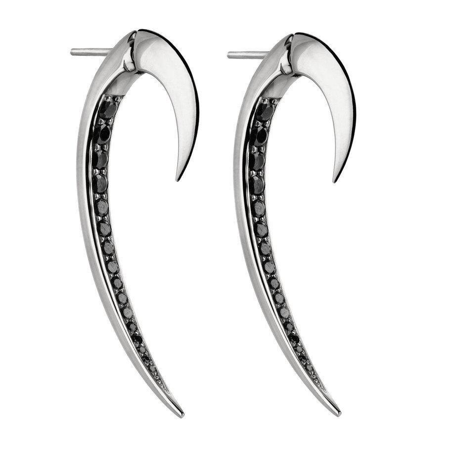 Shaun Leane Hook Sterling Silver Black Spinel Earrings