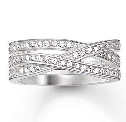 Thomas Sabo Glam And Soul Sterling Silver White Zirconia Eternity Ring D