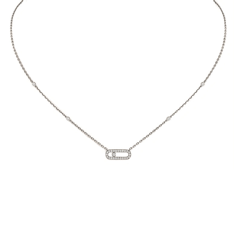 Messika Move Uno Pave 18ct White Gold 0.20ct Diamond Necklace 4708/WG ...