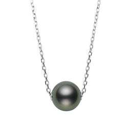 Mikimoto 18ct White Gold 10mm Black A+ South Sea Pearl Necklace