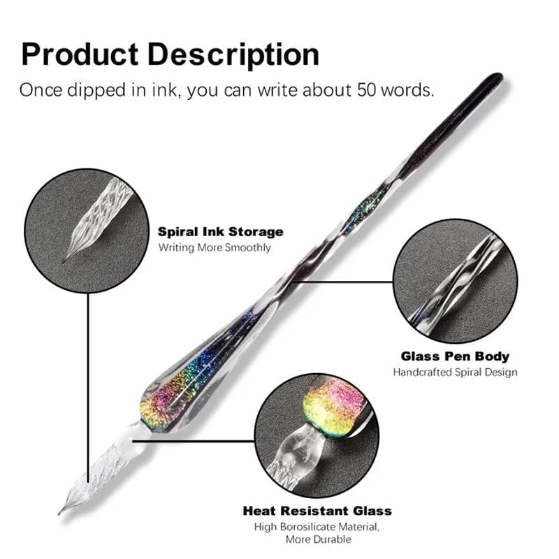 2023 Calligraphy Glass Dip Pens Ink Set