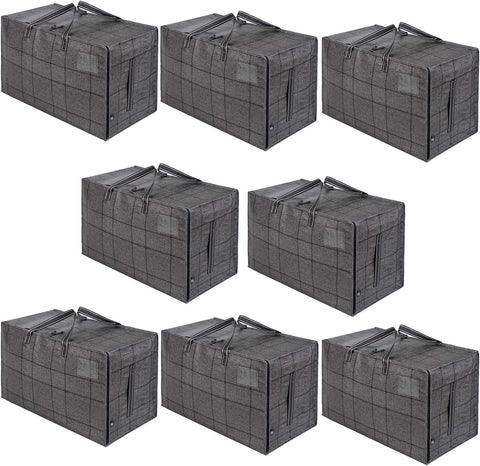 Veno 6 Pack XL Heavy Duty Foldable Moving Storage Zipper Bag w/ Reinforced Structure Alternative to Moving Box (Dark Gray)