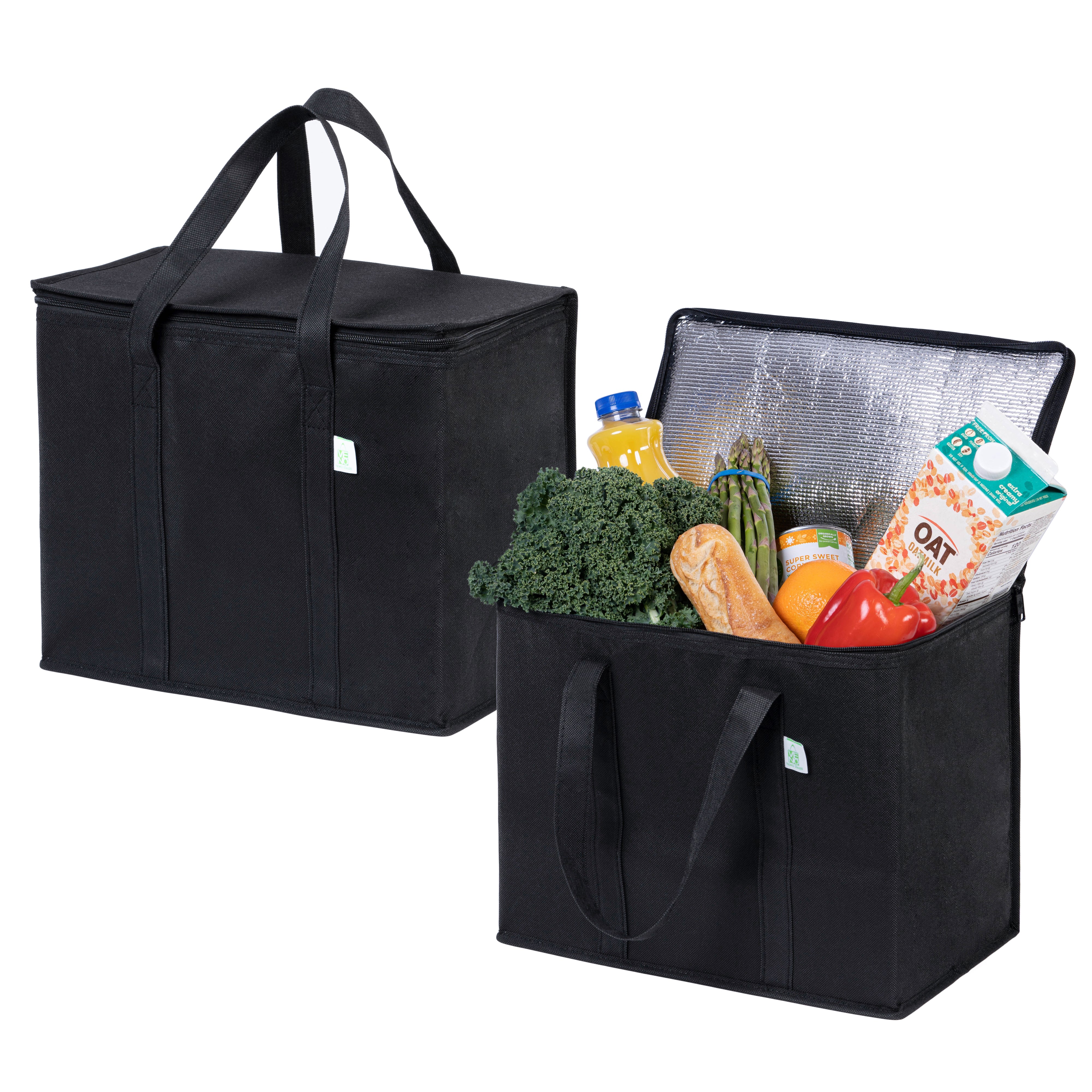 2 x Eco Reusable shopping Grocery Bag Non Woven Tote Reinforced Base  Handbag LOT