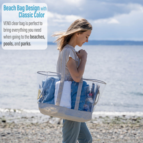 Extra Large Beach Tote Bag Multiple Pockets Waterproof Sandproof Beach Bags  for Summer Vacation Must Have 