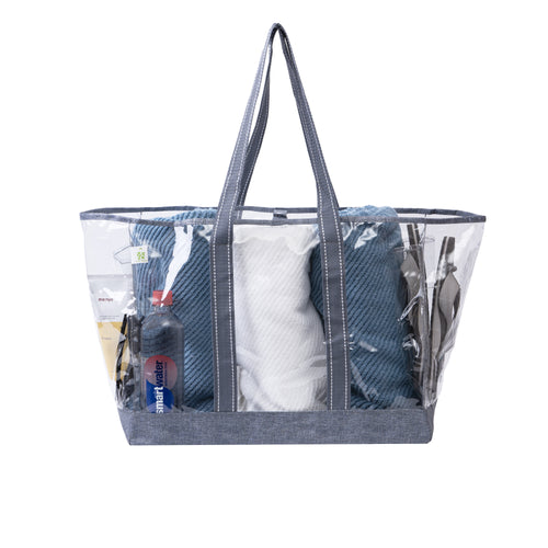 Black PVC Clear Tote Bag Summer Beach Bag