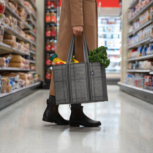 Heavy Duty Collapsible and Reusable Shopping Box Bags with Fold Out  Reinforced Bottom (Set of 3)