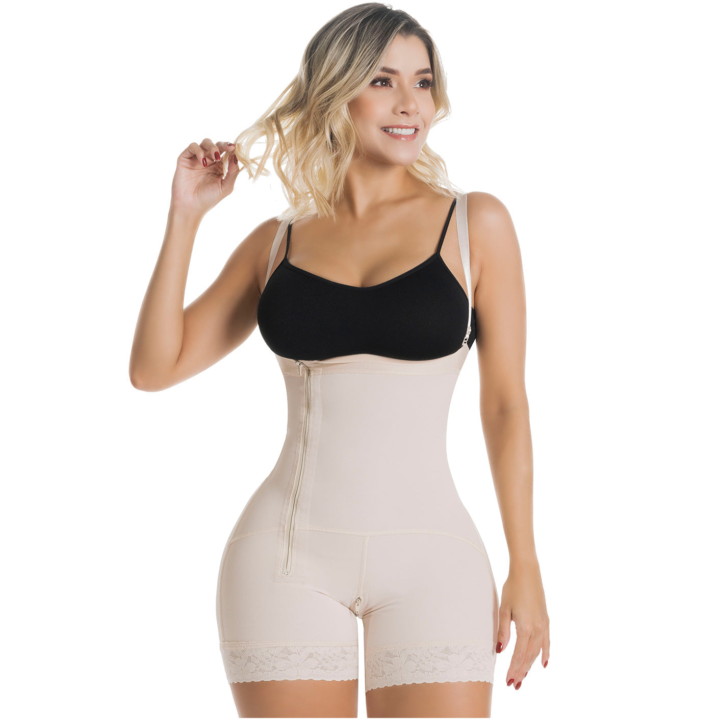 Faja Colombiana Sonryse Son-046zl-Ne Color Negro Postparto Con Control  Abdominal Para Mujer