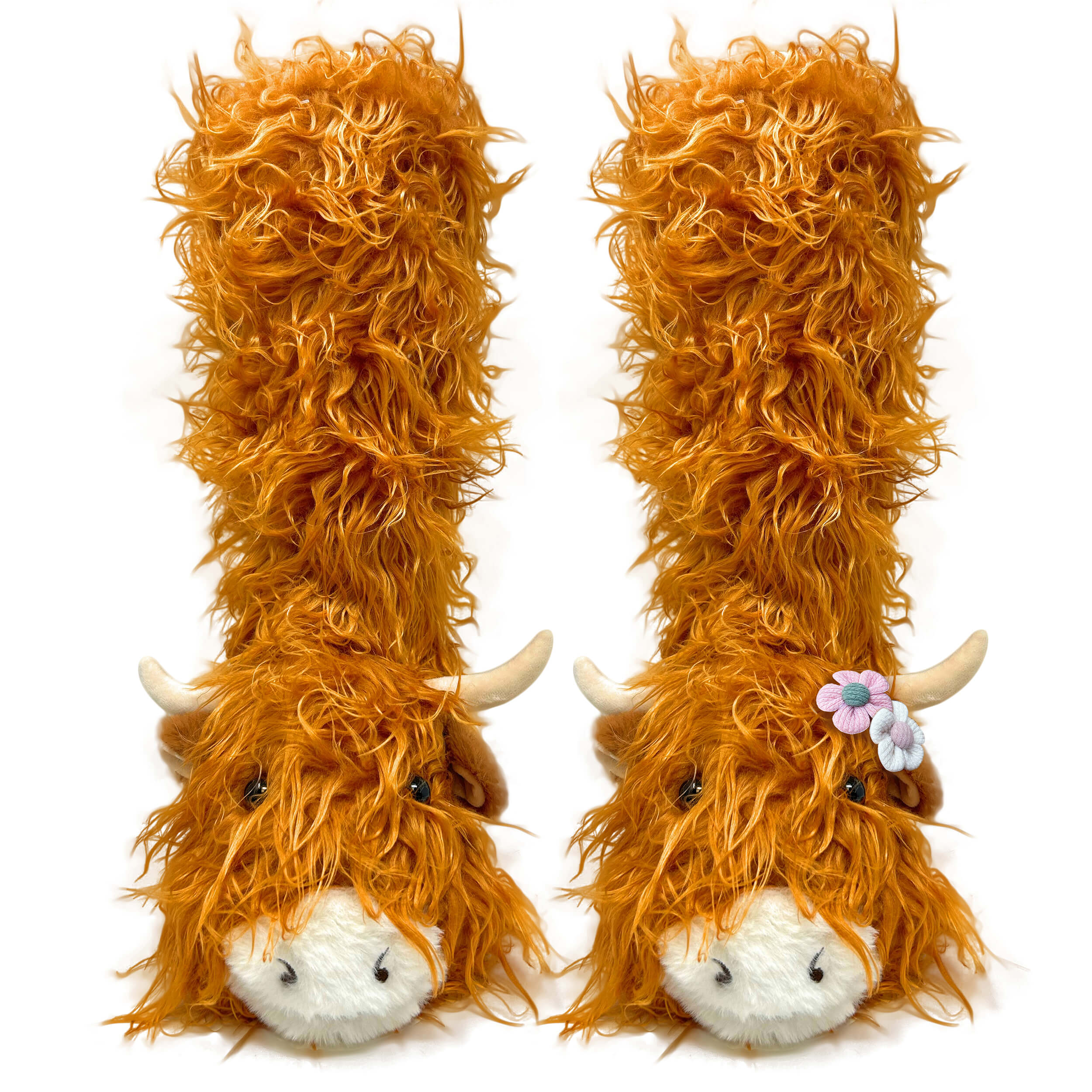 Highland Cattle Plush Slipper Socks for Kids