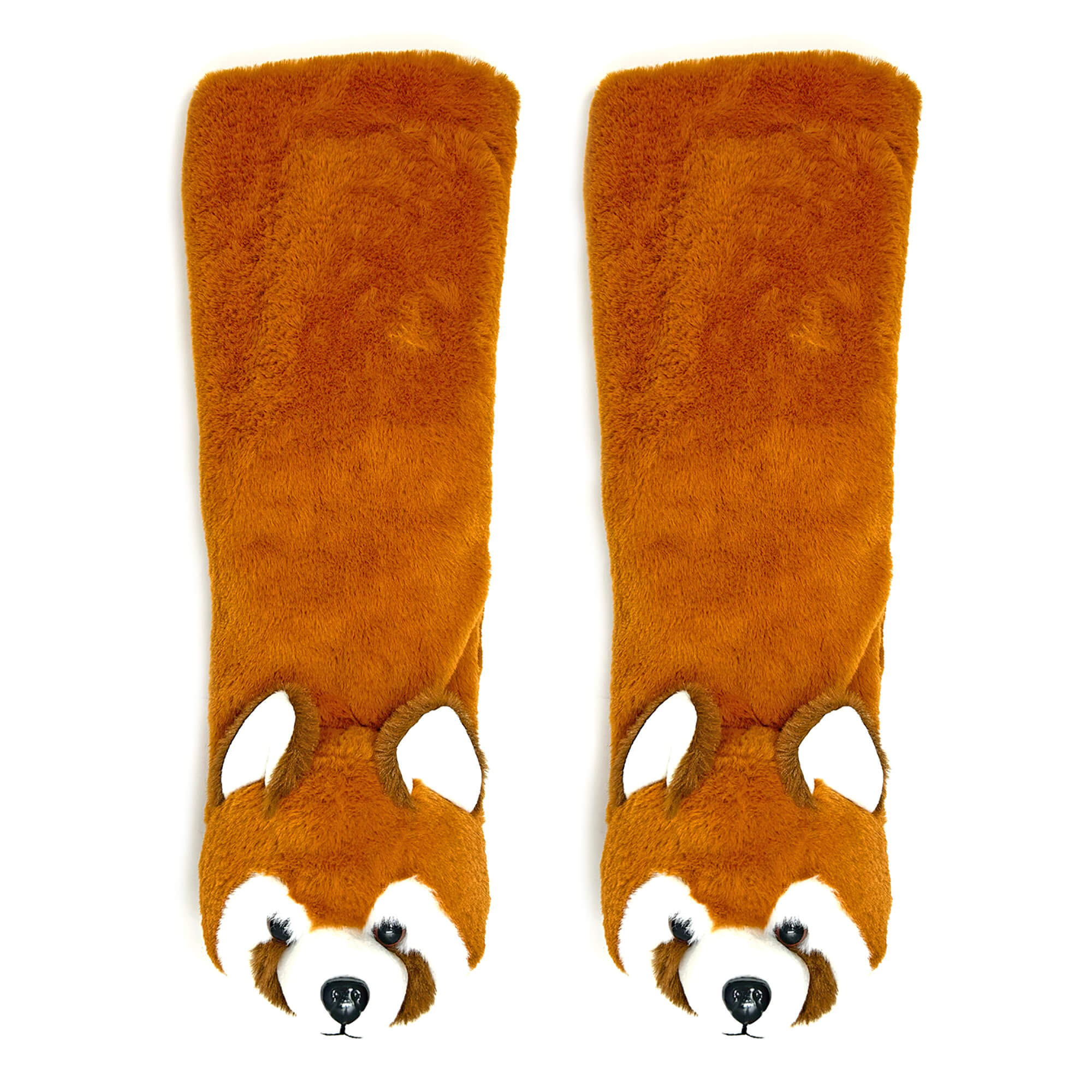 Calcetines tipo pantufla de felpa con panda rojo para niños