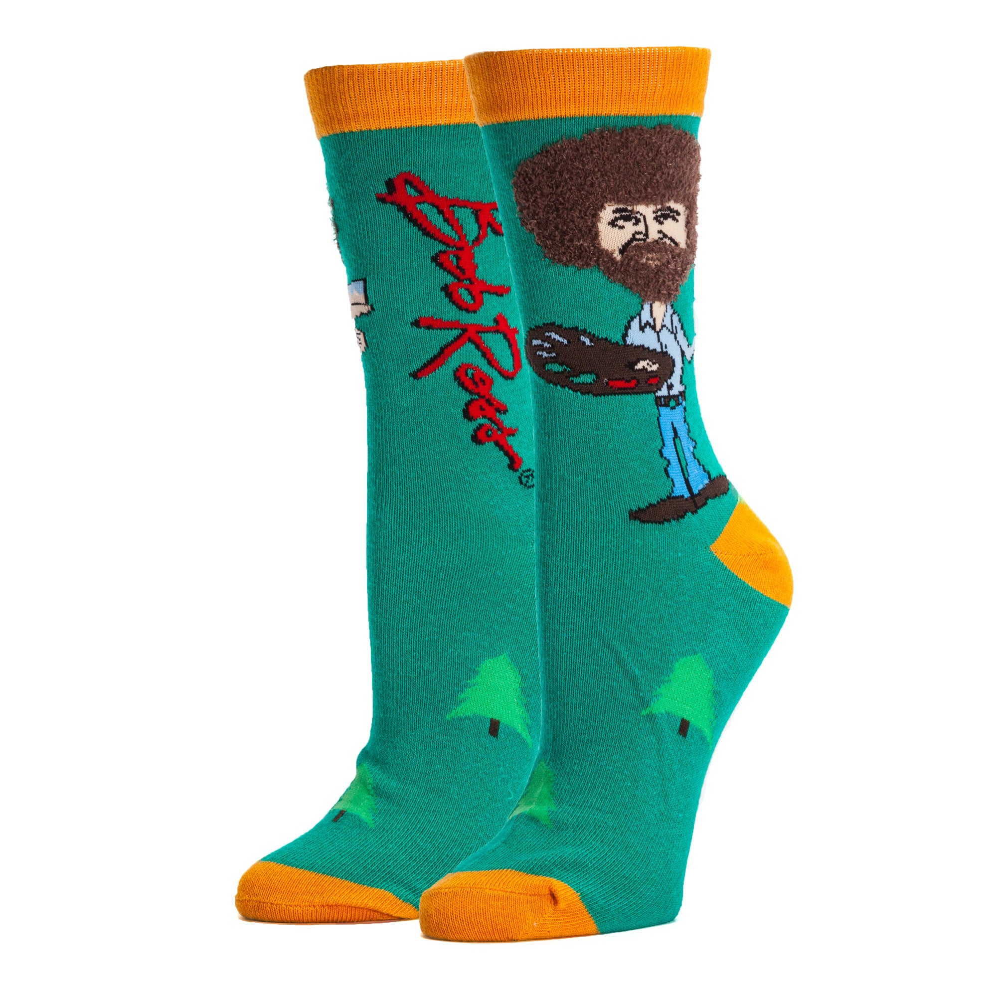 Bob Ross Flash Mob Socks, Novelty Socks For Men