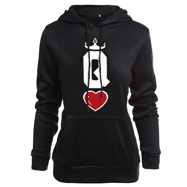 king and queen card hoodies