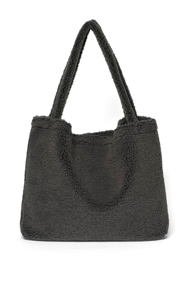 Dark Grey Teddy Mom Bag