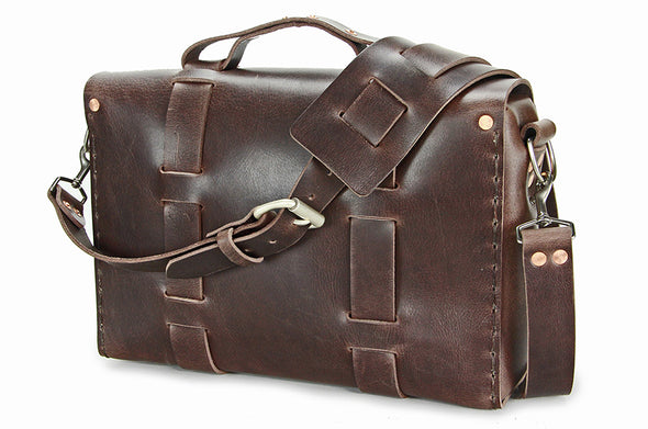 No. 4313 - Minimalist Standard Leather Satchel in LIMITED Hawthorne Br ...