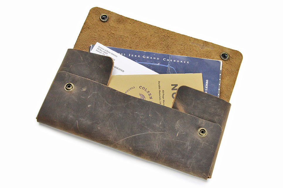 Leather Envelope Wallet - Map