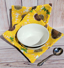 Load image into Gallery viewer, Bowl Cozies - Yellow Sunflowers