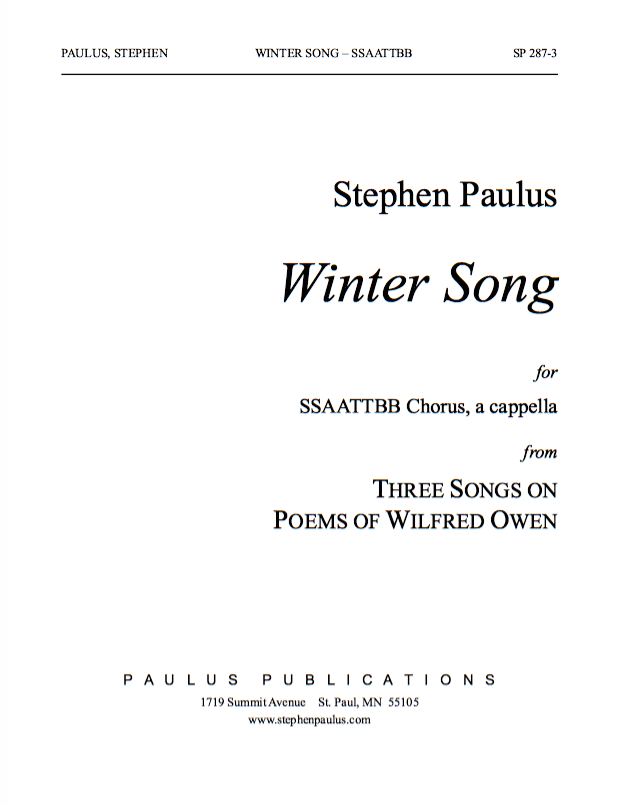 Download Winter Song (THREE SONGS ON POEMS OF WILFRED OWEN ...