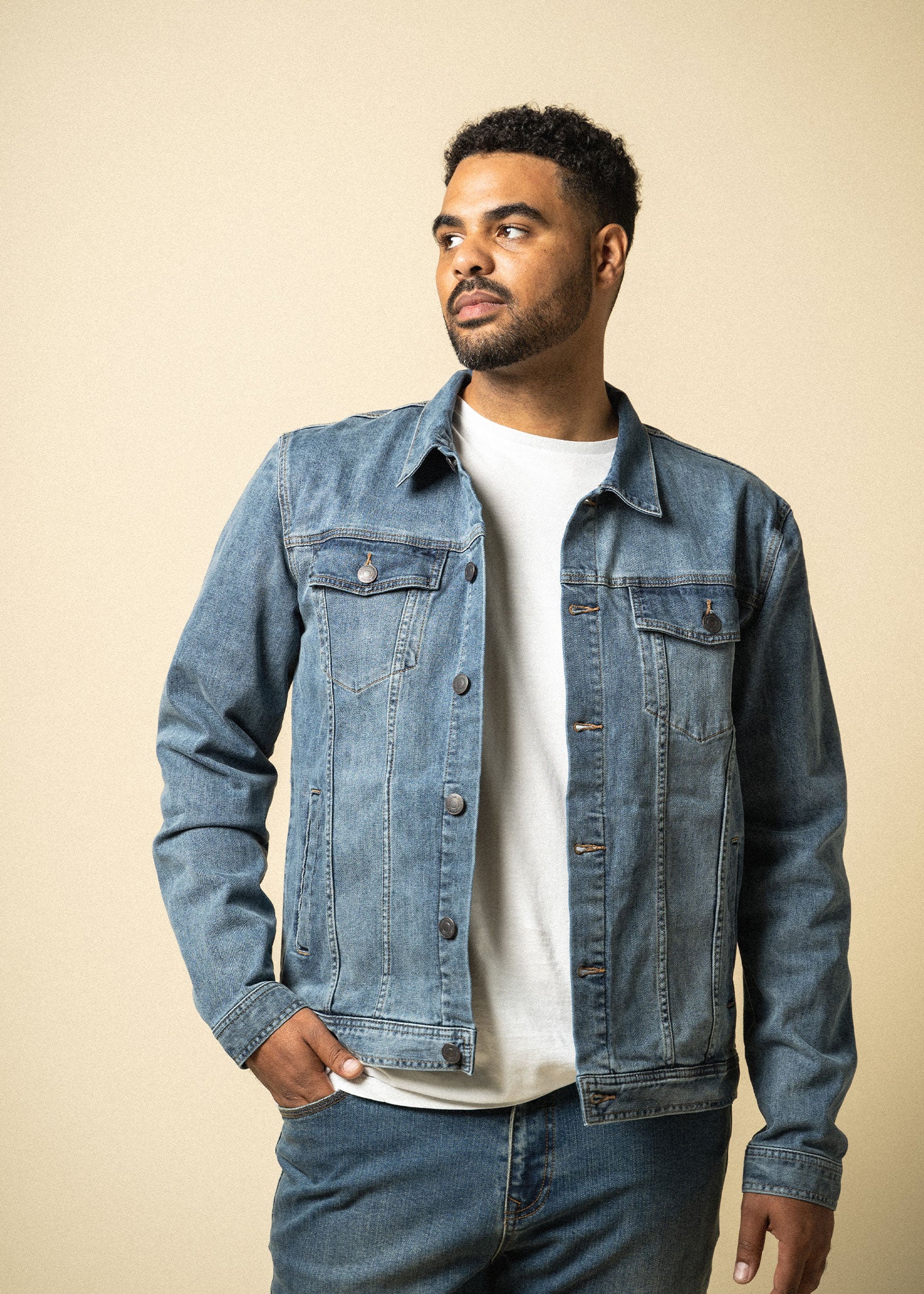 Denim Jackets Men in Medium Blue | Longjohn and Sons – AND SONS