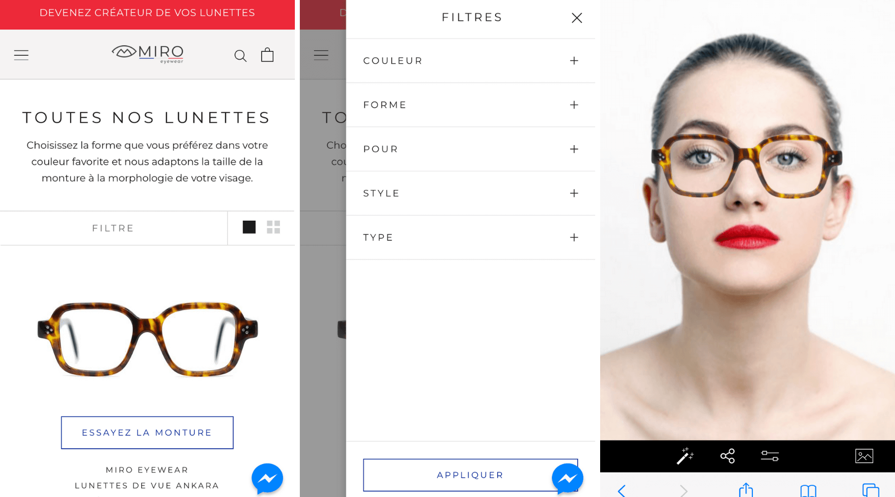 Essayez virtuellement vos lunettes en ligne