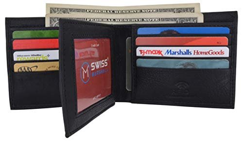 Bifold Wallet for Men - RFID Blocking Genuine Leather Extra Capa