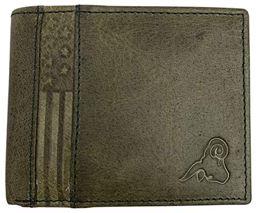 Wallet for Men RFID Blocking Leather Bifold Double ID Flap Walle