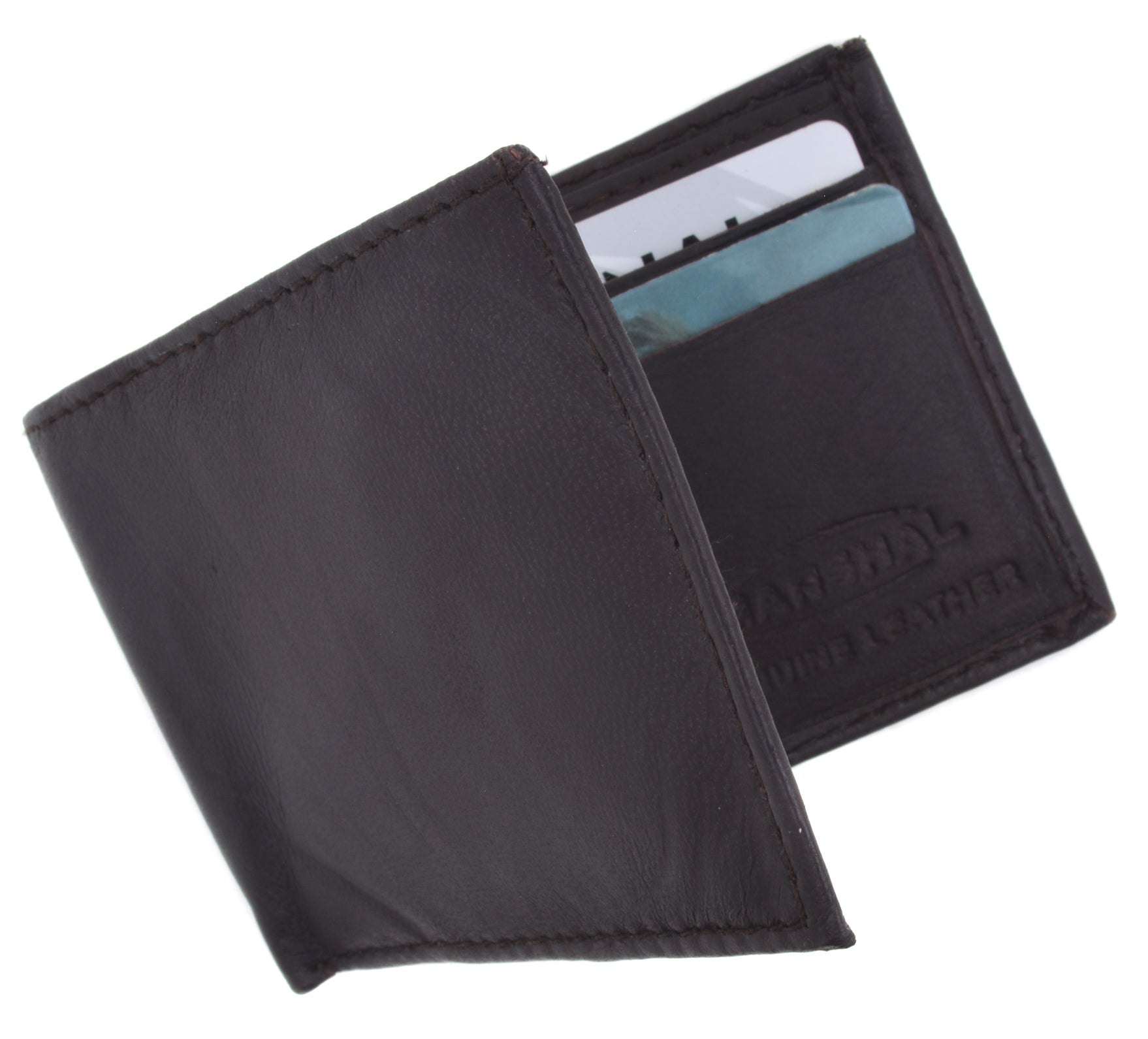 Children/Kids Slim Black Leather Lamb Mini Bifold Wallet 85 | menswallet