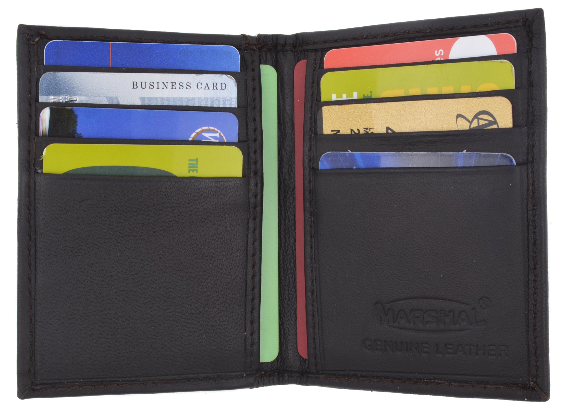 Bifold Lamb Leather Credit Card Holder Wallet with Outside ID Window & Zippered Pocket 76