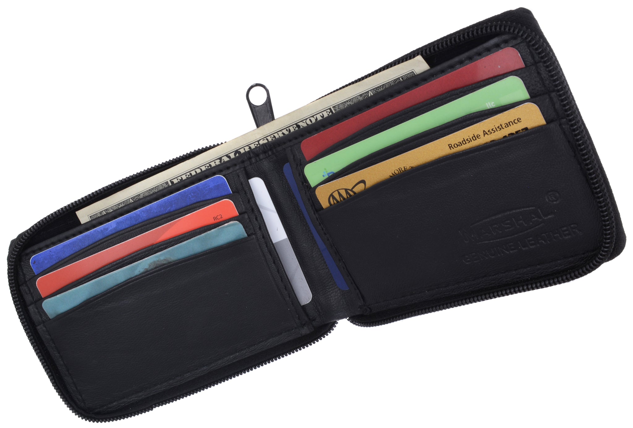 Zip Around Genuine Leather Bifold Wallet 1674 - menswallet