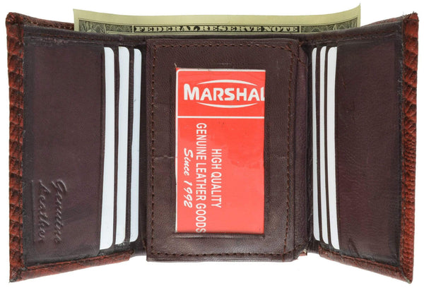 marshal-black-alligator-print-cowhide-leather-trifold-wallet-with-id ...