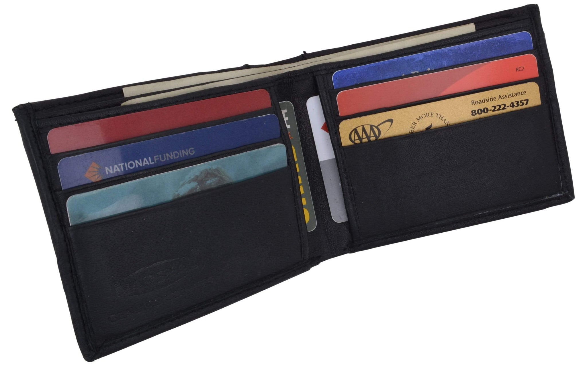 Bifold Lambskin Leather Outside ID Window Mens Wallet 1358 - menswallet