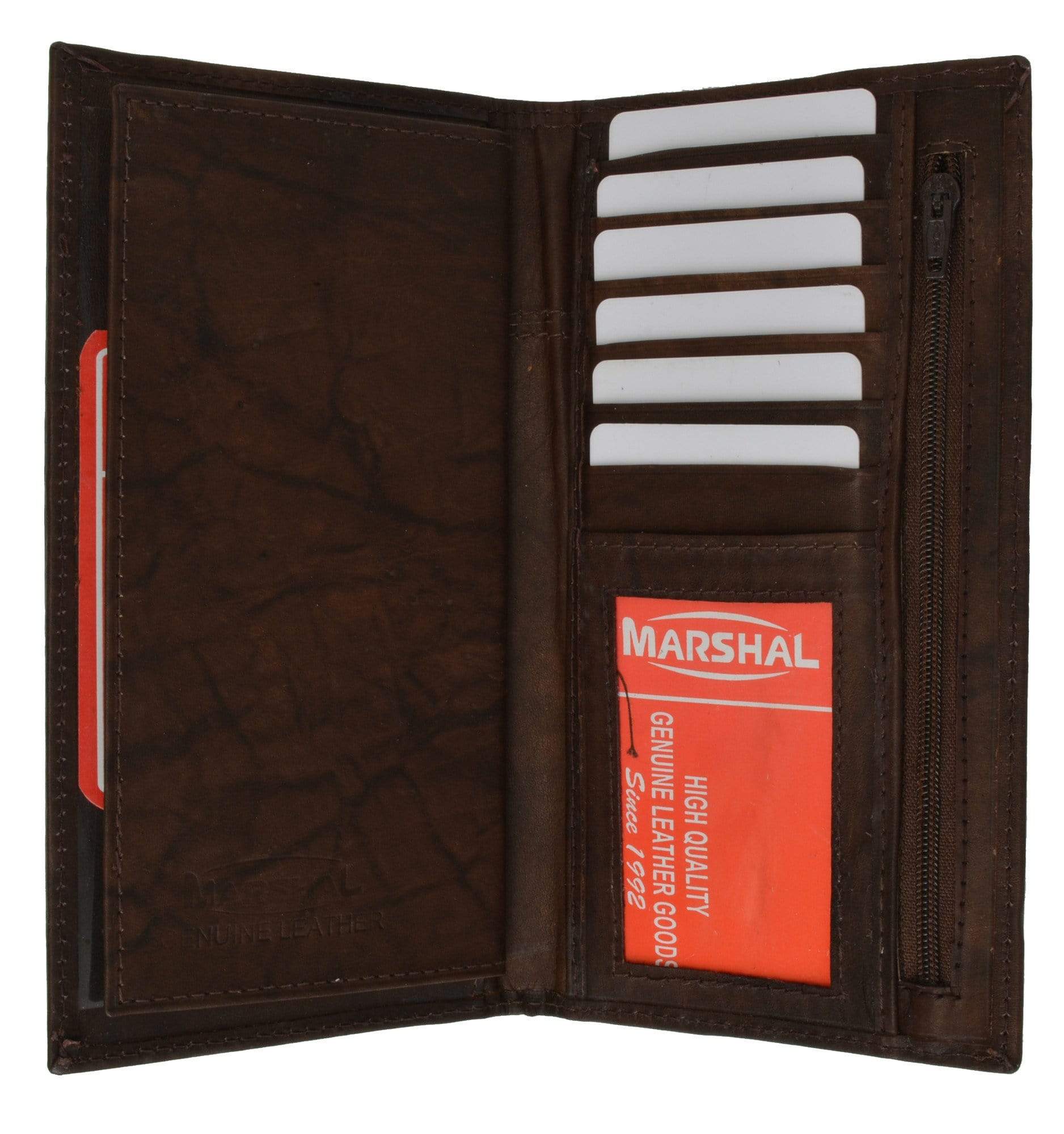 top stub checkbook cover with credit card slots leather